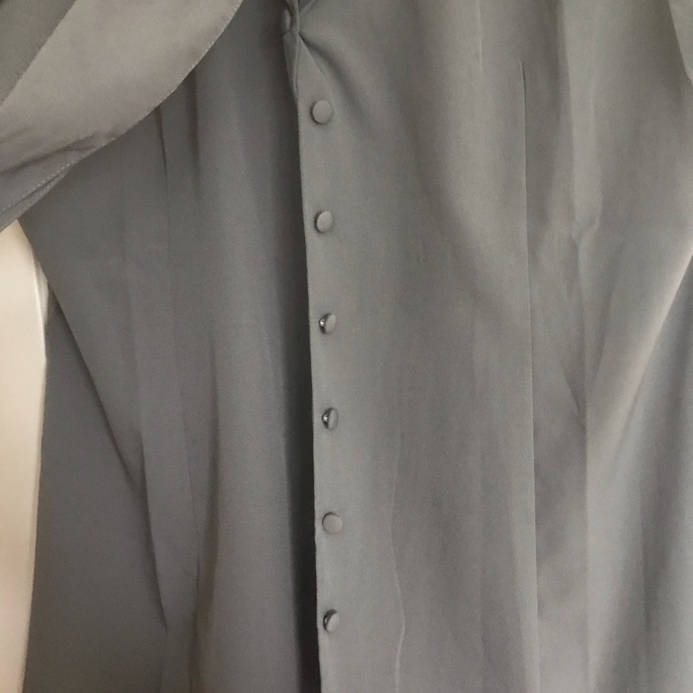 🌺HP🌺Banana Republic Blue button down ruffle top - Picture 2 of 4